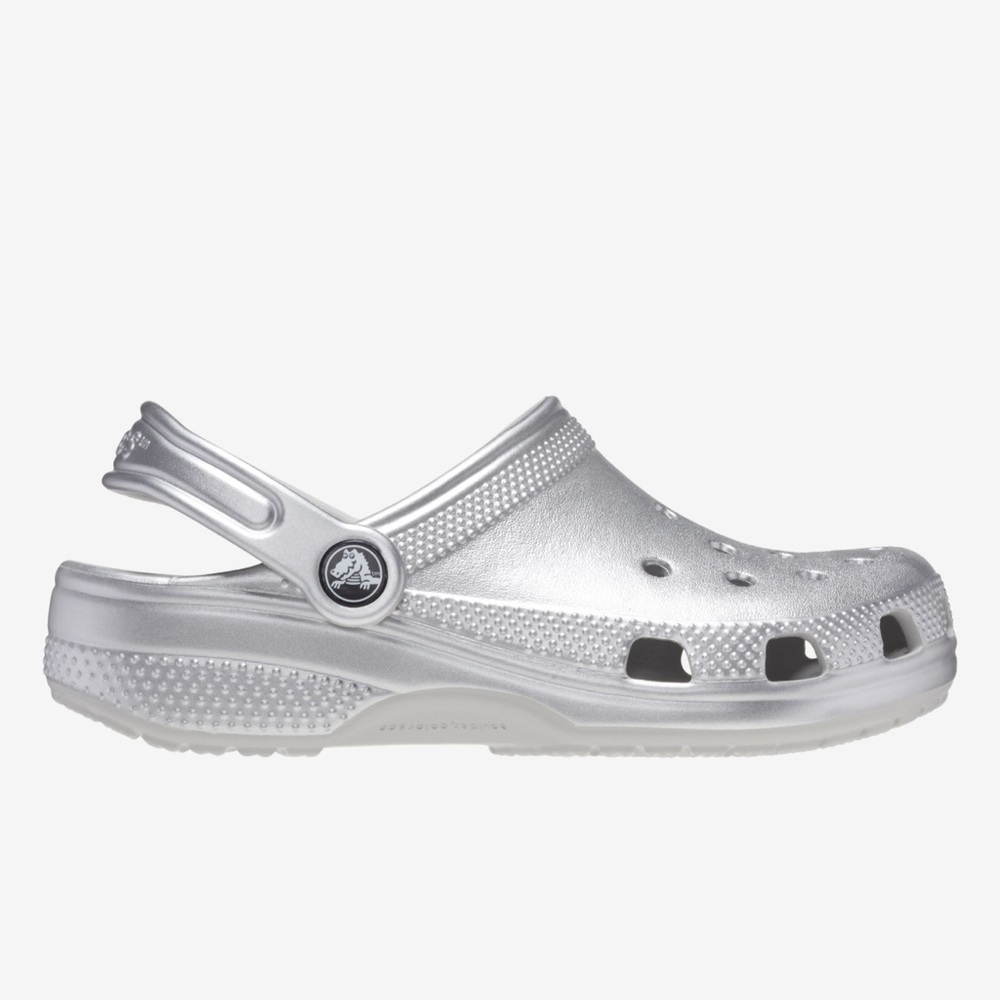 CROCS Women’s Silver Sparkle Clogs Size 7